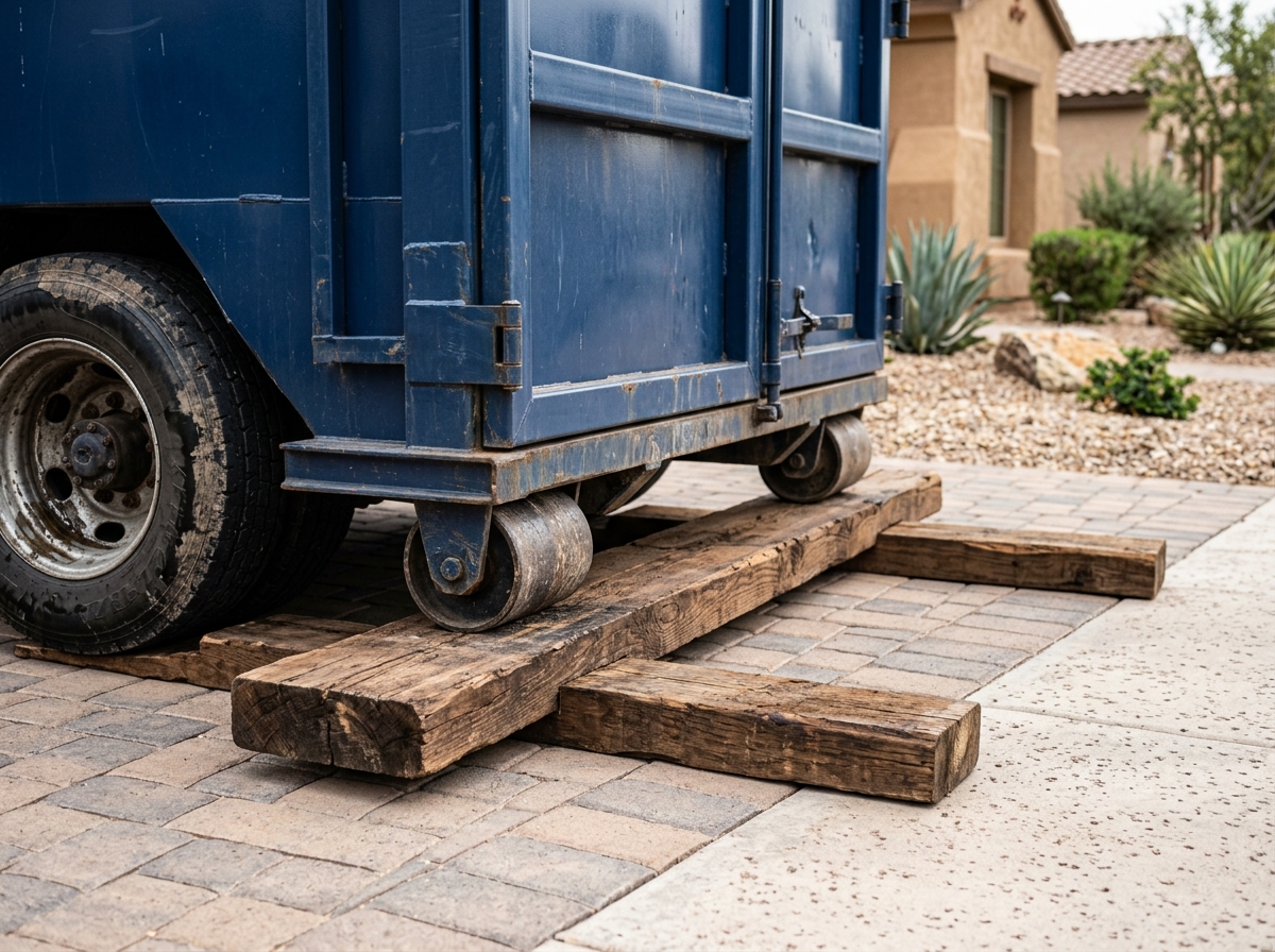 Patriot Best Dumpsters Hardwood Driveway Protection Boards in Mesa AZ